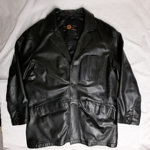GALLOTTI Vera Pelle Italian Leather Coat Jacket Blazer Lined